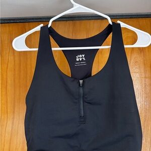JoyLab Black Zip-Front Tank Top